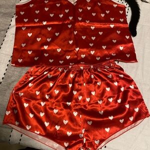 Charming Red Heart Women's Pajama Set